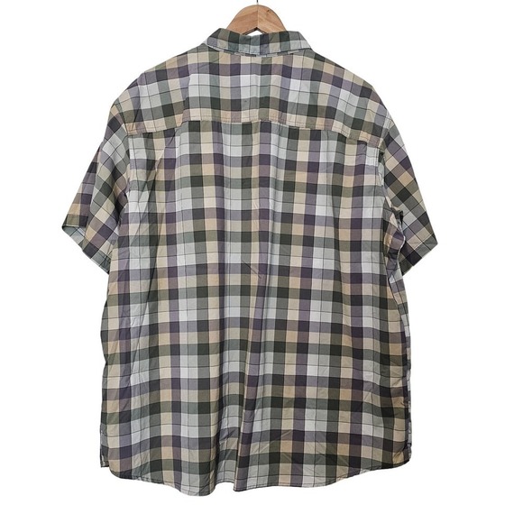 Columbia Omni Wick Short Sleeve Button Up Shirt Mens XXL Gray Plaid Cool - Picture 2 of 10